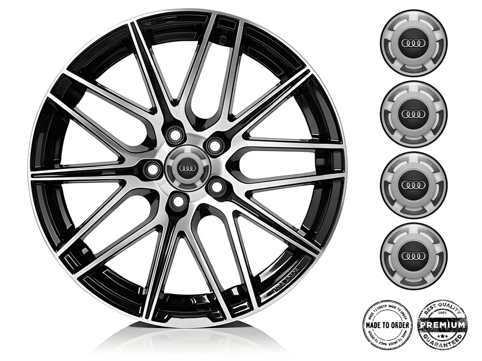 Audi Pegatina de Tapacubos Edición Estilo de Cúpula Estilo